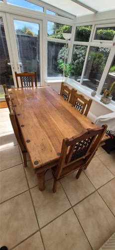 Dining table and chairs - table,