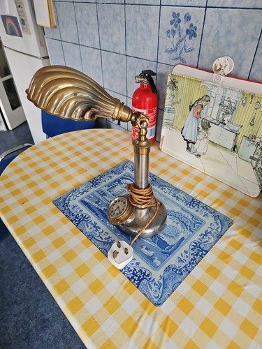 Vintage table lamp with shade - table,