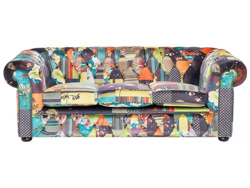Seater fabric sofa patchwork - fabric,