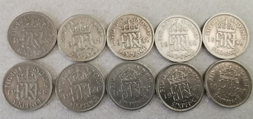 1948 king george sixpence - vi,