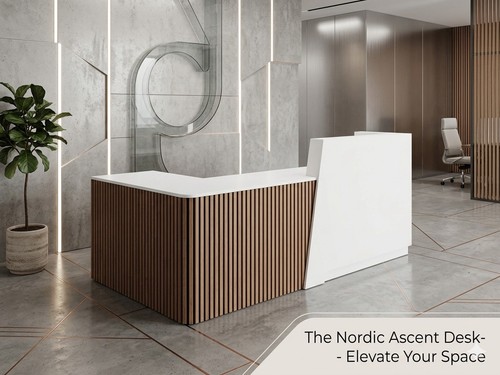Modern shape reception desk - l-shape,