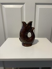 Glug Jug Dartmouth Pottery Burgundy 7inches