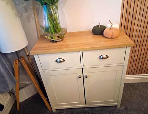 Grey freestanding wood cabinet - freestanding,