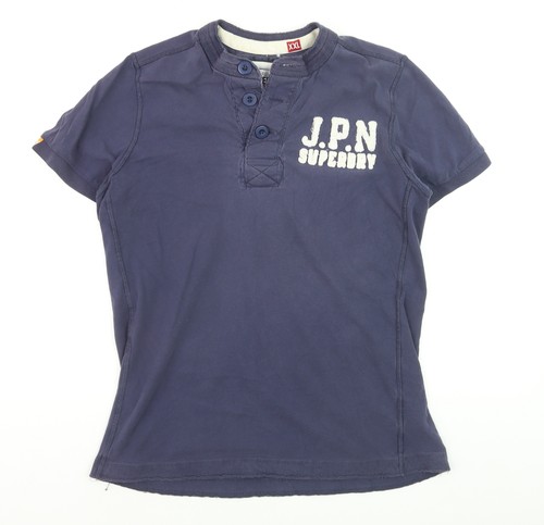 Superdry men blue 2xl - men's, henley
