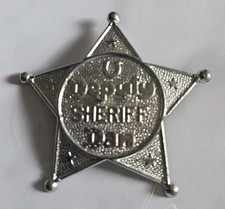 1960's Lone Star Tv Show Vintage Silver Metal Deputy Sheriff Dan 5 Point  Badge