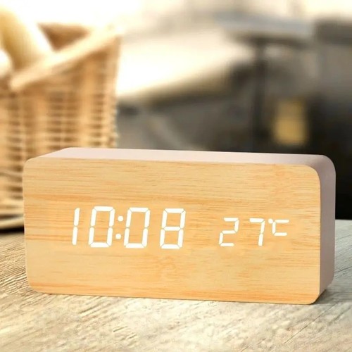 Wooden digital alarm - digital, led