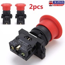 2X XB2-ES542 Red Mushroom Stop