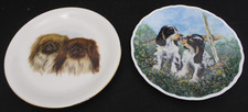 Unmarked King Charles Spaniel Dogs Plate + Royal Albert Playful Puppies