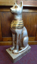 Vintage large cast Resin Egyptian Bastet Cat Statue Sculpture