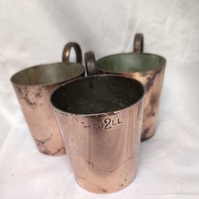 Antique Copper HMS Naval Rum Measure 2 Gill Royal Navy grog measure 3 avail 