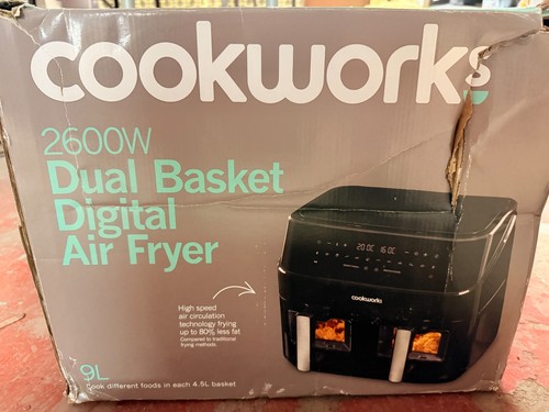 Cookworks dual air fryer - 9l,