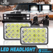 Pair 4"x6" LED Headlight DRL Sealed Hi/Lo Beam For Off-Road Tractor Truck Lorry