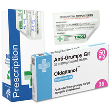 Anti-Grumpy Old Git | Oldgitamol Box Realistic + Prescription Bag