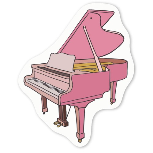Pink grand piano white vinyl - grand,