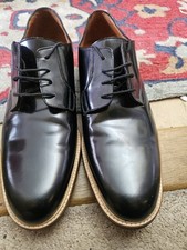 Common Projects Derby Shine Black Leather 44 9.5 Oxford Dress Shoes Men's