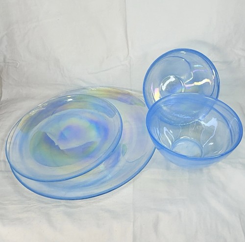 Iridescent swirl blue - swirl, glass