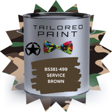 500ML MATT Military 1K Paint PVC Wood Steel Plastic BS381 499 SERVICE BROWN