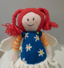Hand knitted fairy doll with - knitted,