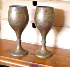 Metal Etched Goblets in Floral