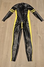 Regulation Streak Side Panel Rubber Catsuit Latex Suit Fetish Gummi Mens Medium