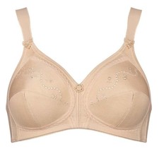 Triumph Doreen + Cotton Bra Non Wired Non Padded, Full Cup BEIGE Size 42D BNIB