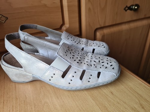 Rieker silver beige slingback - rieker,