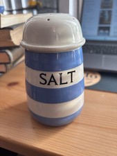 Cornishware TG Green  Blue & White 5" Salt Shaker