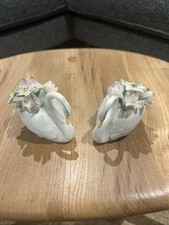 Vintage Royal Doulton Swan Posy Vases - Pair of 2 - Chipped Petals - Ornaments