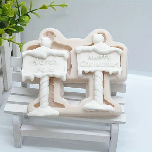 Christmas north pole sign cake - pole,