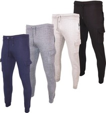 Mens Cargo Combat Jogging Bottoms Fleece Trousers Tracksuit Sweat Premium Jogger