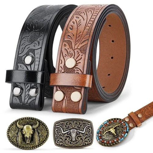 Men cowboy leather belt - cowboy,