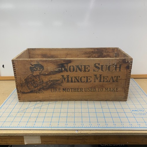 Antique wood advertising box - antique,