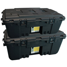 Twin Pack of Large 102L Wheeled Military Storage Trunks, Plano