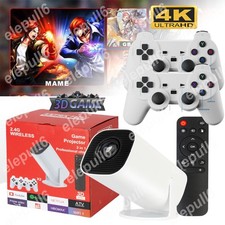 Mini Projector 4K Smart Movie Projector Games Combo Video Games with 2Controller