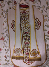 Antique French Chasuble and Stole Vestment - GOOD Condition