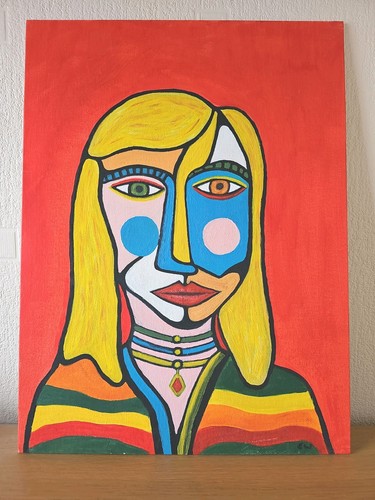 Oil board painting cjw - oil,