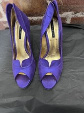 BLACK SAND PURPLE SPARKLY COURT SHOES SIZE 39 VGC