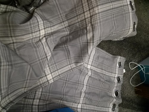 Pair checked curtains - checked,
