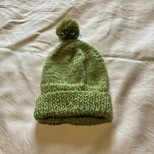Green Knitted Bubble Hat For A Baby/new Born