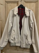 Harrington Style Retro Lightweight Jacket Cream Size M In VG Condition