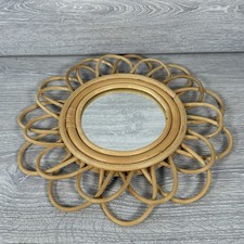 Round Woven Rattan Wall Mirror
