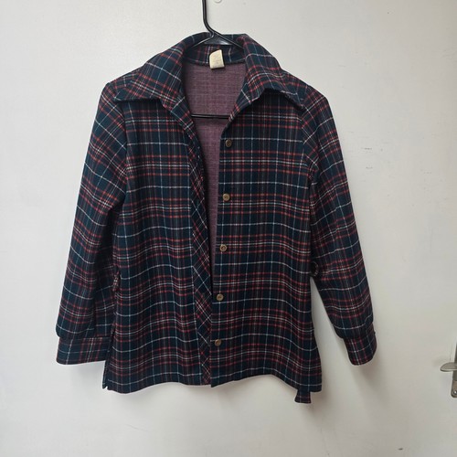 Vintage 70s plaid knit - knit, shirt