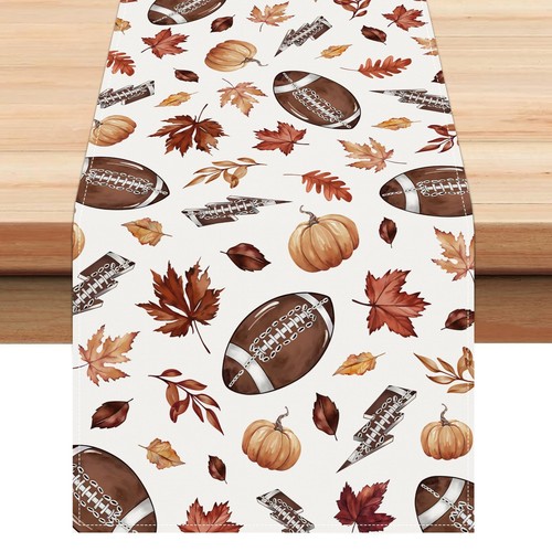 Fall football table runner - football,