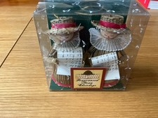 Vintage Marks and Spencer Straw Choirboys Christmas Tree Decorations SEALED BOX