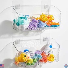 UNIKON 2-Pack Clear Wave Bath Toy Storage Holder - Ultimate Bathtub Organizer