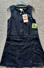 Girls Navy School Pinafore /