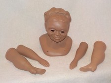 12-14"  Black Porcelain Bisque China Head Doll Kit To Make A Doll