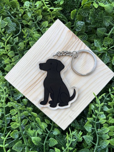 Black labrador dog acrylic - black,