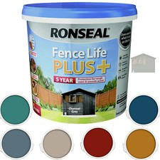 RONSEAL Fence Life Plus Paint Garden Shed Rough Swan & Smooth Exterior Wood 5Ltr