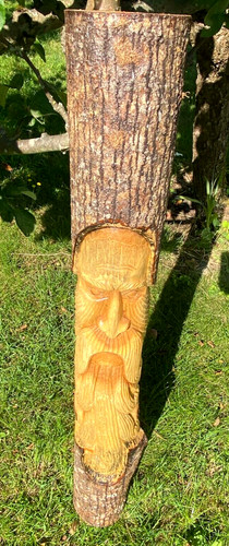 Stunning green man log - stunning, 100cm